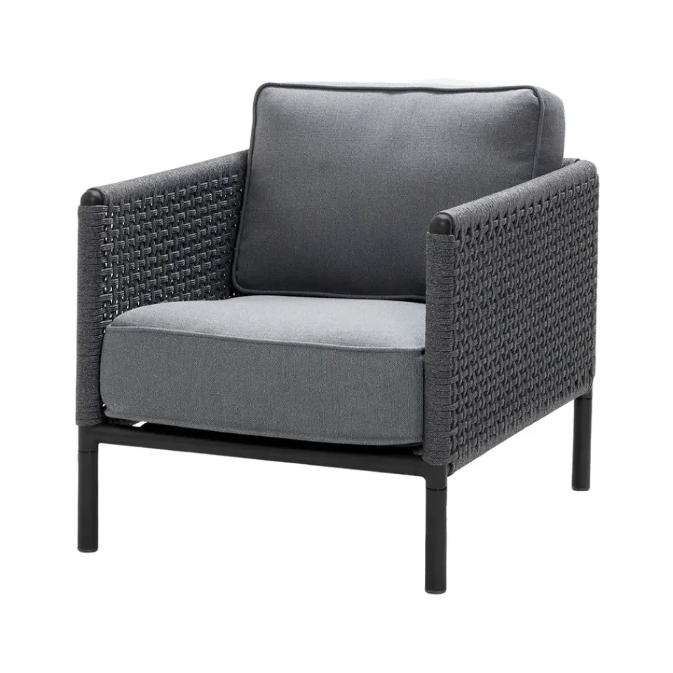 Butaca Lounge Encore, airtouch lava grey/dark grey, incl. cojines*Cane-line Outlet