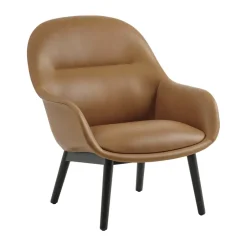 Butaca Lounge Fiber Lounge patas de roble, Refine leather cognac-black*Muuto Discount