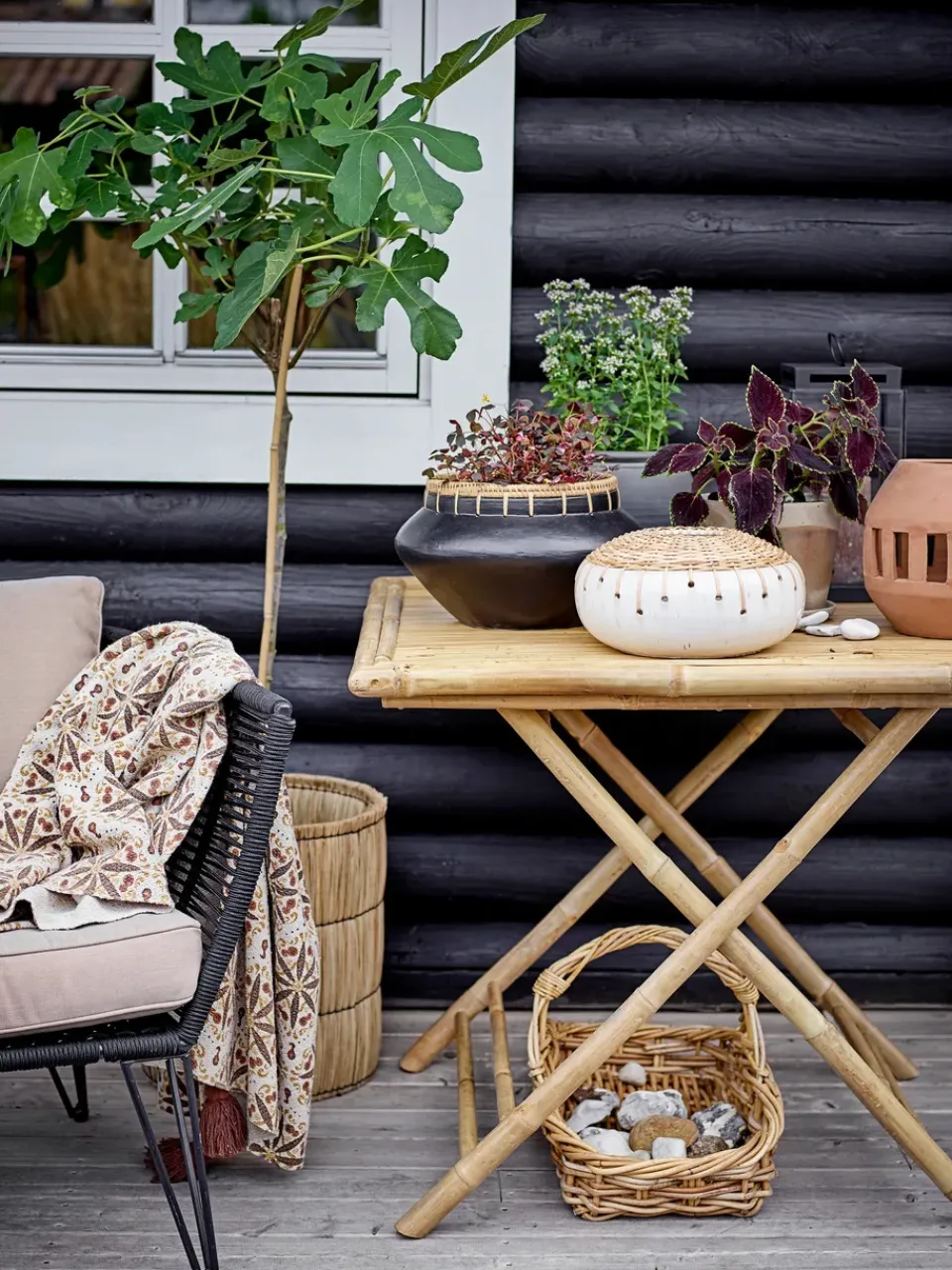 Butaca Lounge Mundo, Black-beige*Bloomingville Clearance