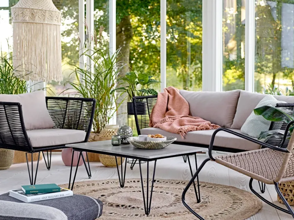 Butaca Lounge Mundo, Black-beige*Bloomingville Clearance