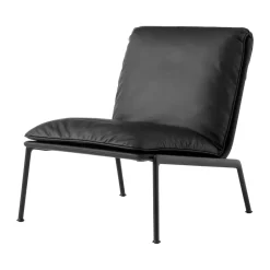 Butaca lounge Muno LN18, Dark chrome-Noble leather Black*&Tradition Online