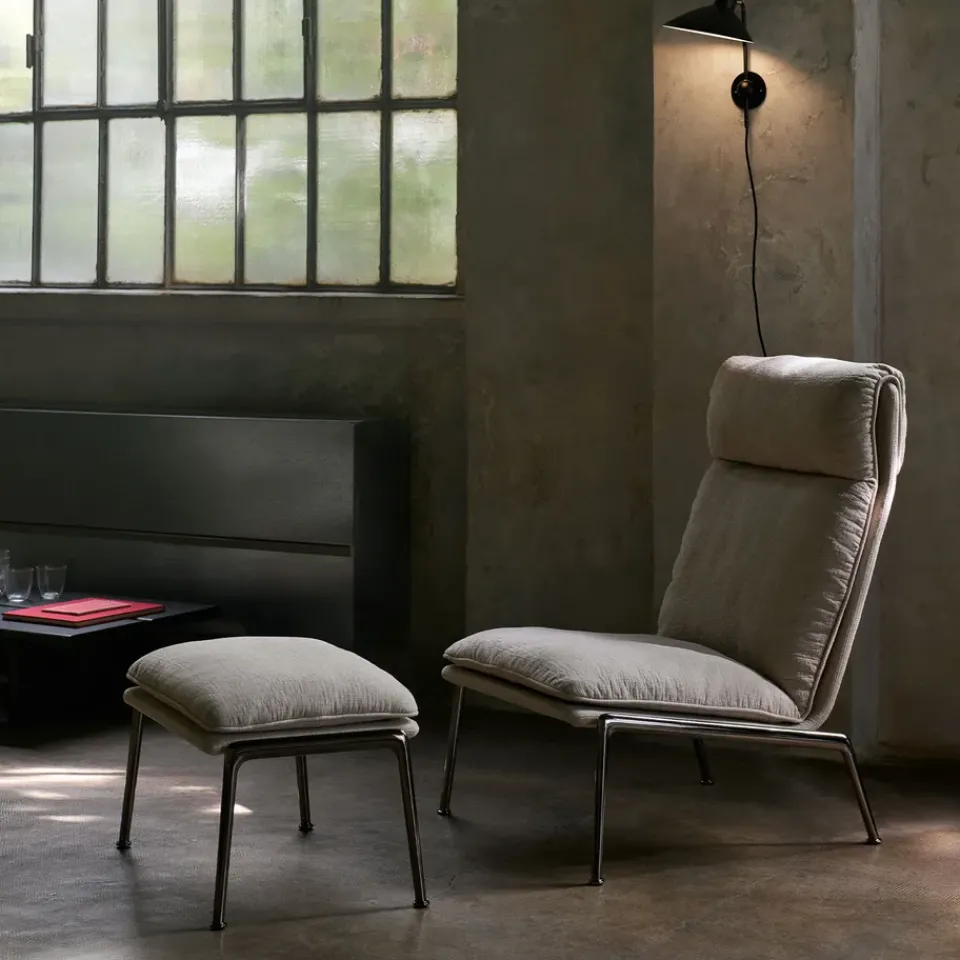 Butaca lounge Muno LN16 High back, Dark chrome-Cifrado 0221*&Tradition