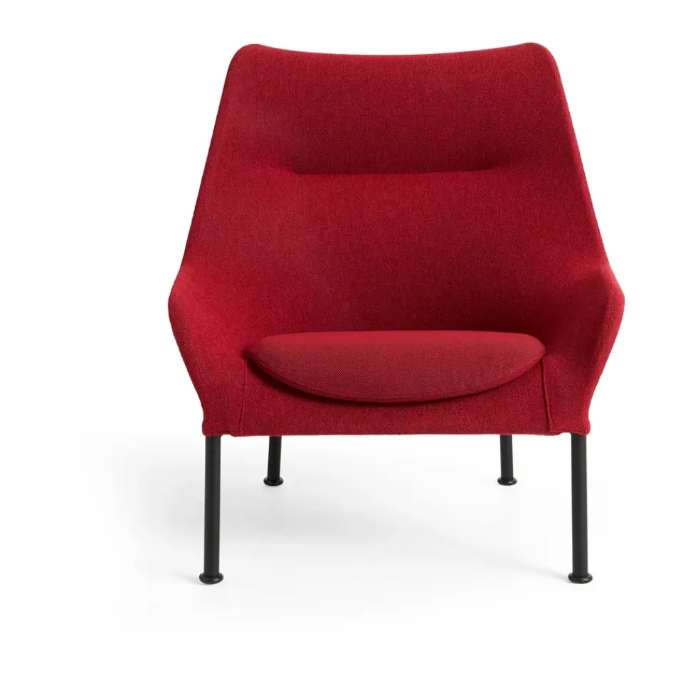 Butaca Lounge O2 Lounge Chair, Soft red-acero lacado negro*HAY Online