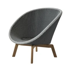 Butaca Lounge Peacock Weave, Grey/light grey, patas de teca*Cane-line Outlet
