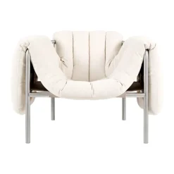 Butaca Lounge Puffy, Natural-acero inoxidable*Hem Hot