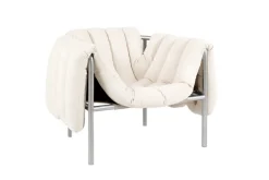 Butaca Lounge Puffy, Natural-acero inoxidable*Hem Hot