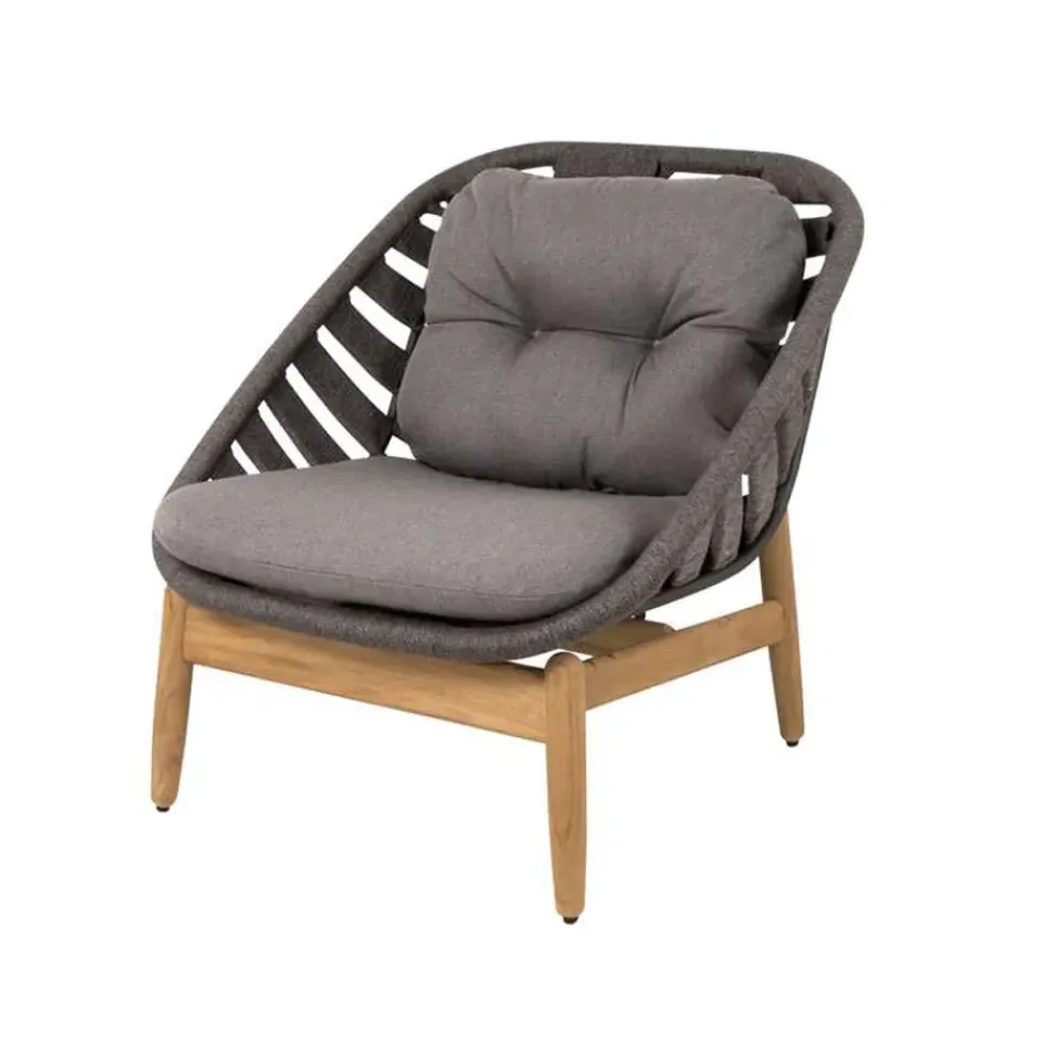 Butaca Lounge Strington, Airtouch dark grey-teak*Cane-line Best