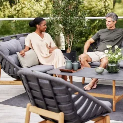 Butaca Lounge Strington, Airtouch dark grey-teak*Cane-line Best