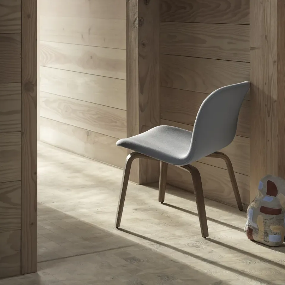 Butaca Lounge Visu asiento tapizado, Refine leather cognac-Oak*Muuto