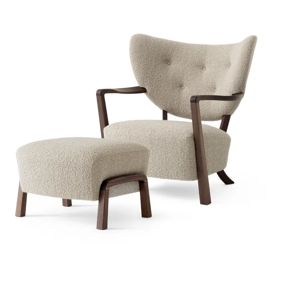 Butaca Lounge Wulff Lounge Chair ATD2 incl. puf ATD3, nogal aceitado-Karakorum*&Tradition Outlet