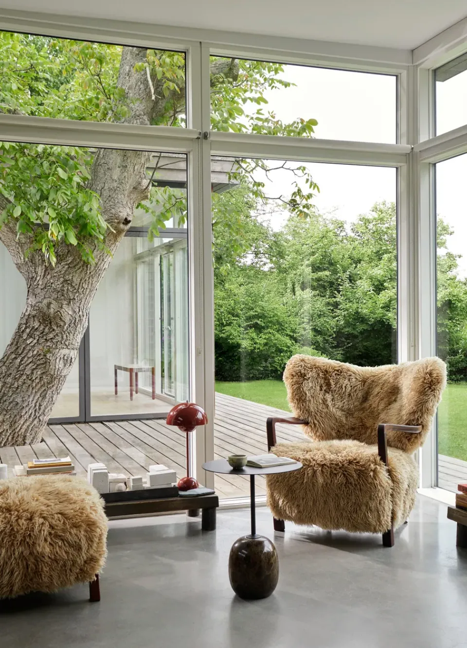 Butaca Lounge Wulff Lounge Chair ATD2, Nogal tratado-Sheepskin honey*&Tradition Best
