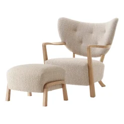 Butaca Lounge Wulff Lounge Chair ATD2 incl. puf ATD3, roble aceitado-Karakorum*&Tradition Online