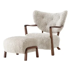Butaca Lounge Wulff Lounge Chair ATD2 incl. puf ATD3, nogal aceitado-Moonlight*&Tradition Clearance