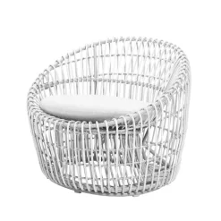 Butaca Nest Round, Natté white, mimbre white*Cane-line Online