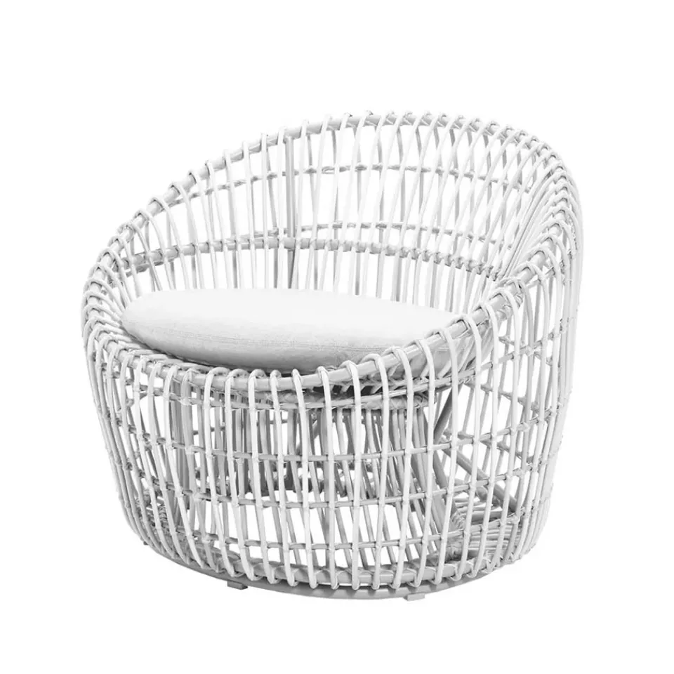 Butaca Nest Round, Natté white, mimbre white*Cane-line Online