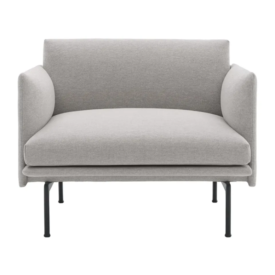 Butaca Outline chair tela, Clay 12-Black*Muuto