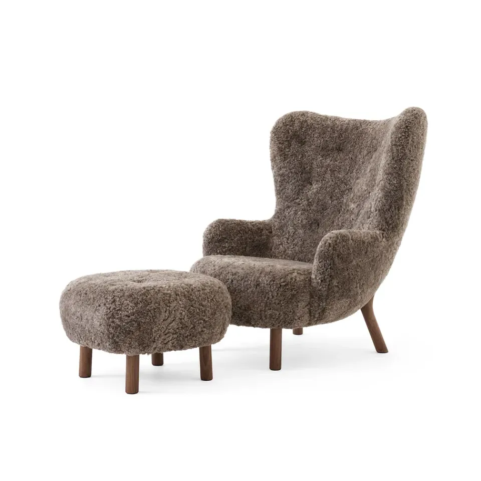 Butaca Petra VB3 High incl. pouf ATD1, Nogal aceitado-Sheepskin Sahara*&Tradition Clearance