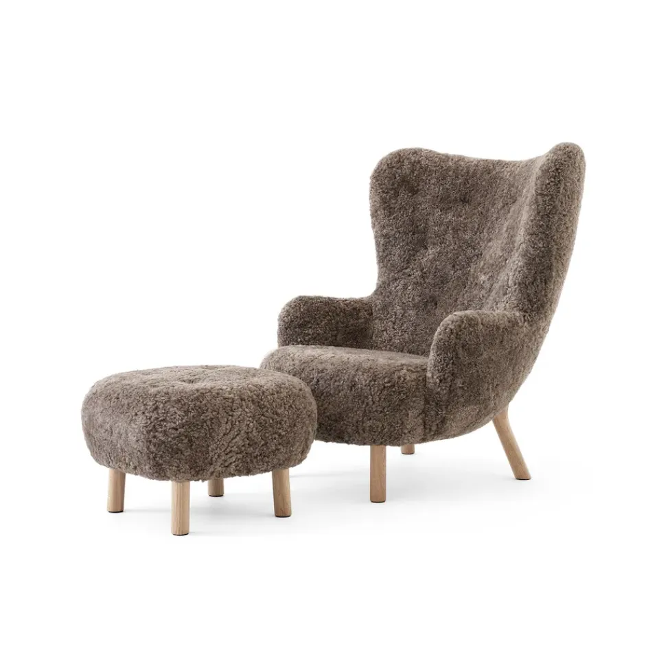 Butaca Petra VB3 High incl. pouf ATD1, Roble aceitado-Sheepskin Sahara*&Tradition