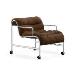 Butaca Sunny con reposabrazos, Vidar marrón cromado bastidor con ruedas*Lammhults New