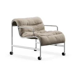 Butaca Sunny con reposabrazos, Mauro Putty–estructura cromada con ruedas*Lammhults Hot