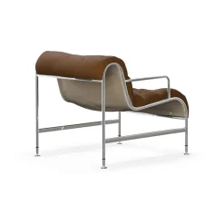 Butaca Sunny con reposabrazos, Vidar marrón-cromado soporte*Lammhults Discount