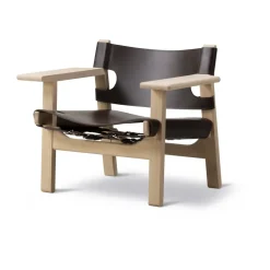 Butaca The Spanish Chair, Cuero oscuro-roble enjabonado*Fredericia Furniture Outlet