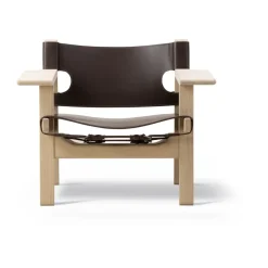 Butaca The Spanish Chair, Cuero oscuro-roble enjabonado*Fredericia Furniture Outlet