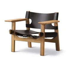 Butaca The Spanish Chair, Cuero oscuro-roble aceitado*Fredericia Furniture Sale