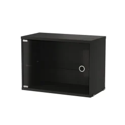 Cabinet vitrina con puertas correderas de cristal , Fresno teñido de , 58x30 cm*String Online