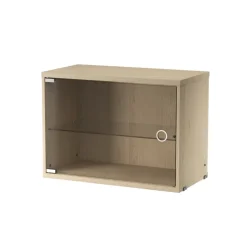 Cabinet vitrina con puertas correderas de cristal , Fresno, 58x30 cm*String Sale