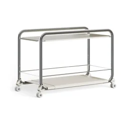 Carrito con ruedas Tension, Cromo-beige alfombra de cuero*Lammhults Outlet