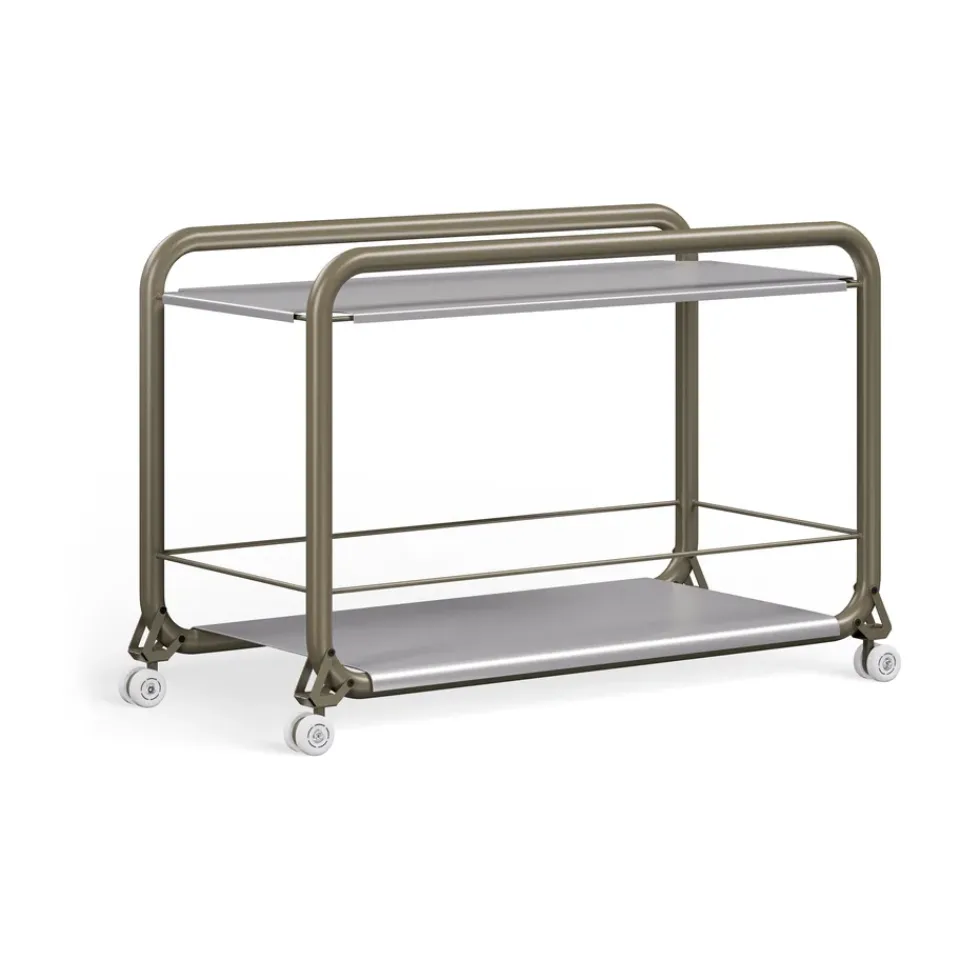 Carrito con ruedas Tension, Grey green-acero inoxidable*Lammhults Clearance