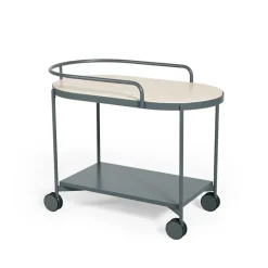 Carro con ruedas Lene, Grey, chapa de fresno pigmantada blanca*SMD Design Hot