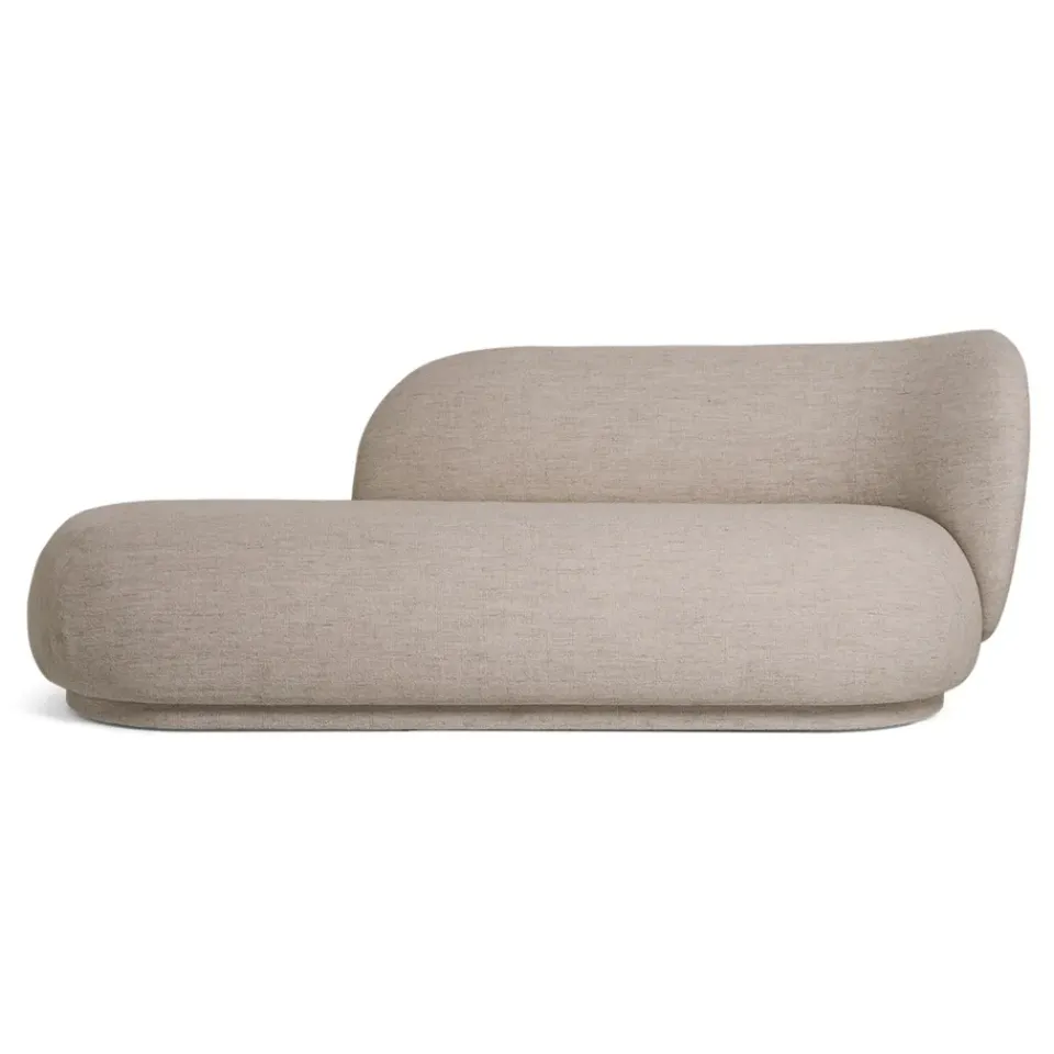 Chaiselongue Diván bouclé Rico derecha, Bouclé sand*Ferm Living Sale