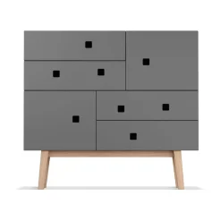Cómoda Peep B1, Slate grey, retro, base de roble*Zweed Hot