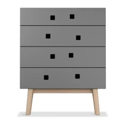 Cómoda Peep B3, Slate grey, retro, base de roble*Zweed Clearance