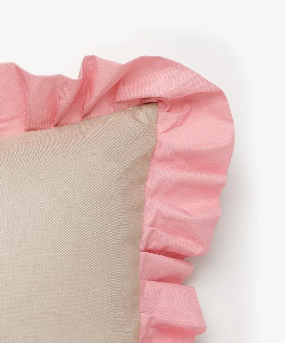 Cojín con volantes Outdoor 45x45 cm, -pink*Garden Glory Sale