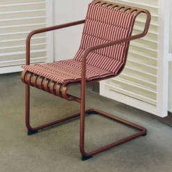 Cojín de asiento Terrazza Folding, Terracotta bold stripe, 82x40 cm*HAY New
