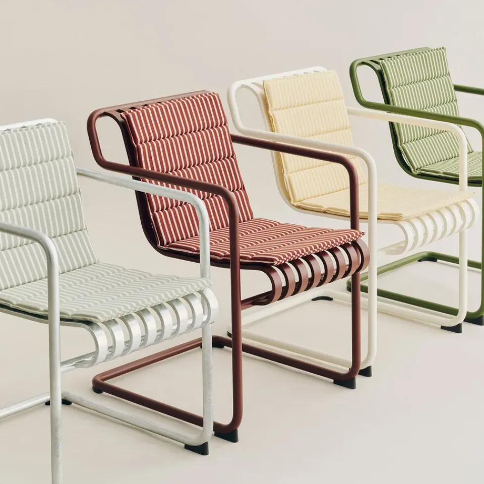 Cojín de asiento Terrazza Folding, Terracotta bold stripe, 82x40 cm*HAY New