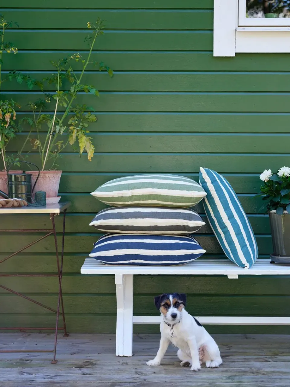 Cojín de exterior Block Stripe 40x60 cm, Blue-off white*Chhatwal & Jonsson Online