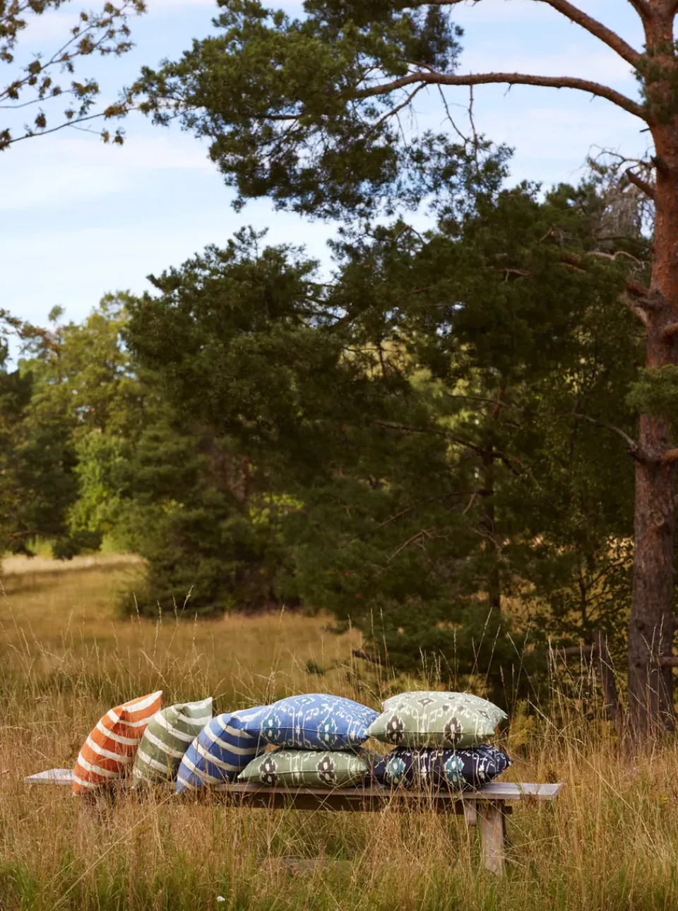 Cojín de exterior Block Stripe 40x60 cm, Riviera blue-off white*Chhatwal & Jonsson Hot