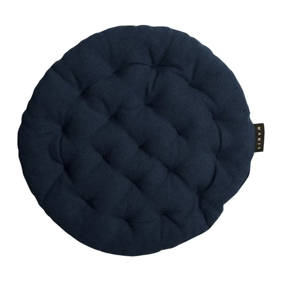Cojín de silla Pepper Ø37 cm, marino oscuro*Linum Outlet