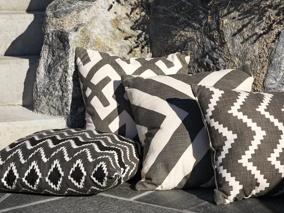 Cojín Impal Outdoor, Grey/offwhite, 50 cm*Chhatwal & Jonsson New