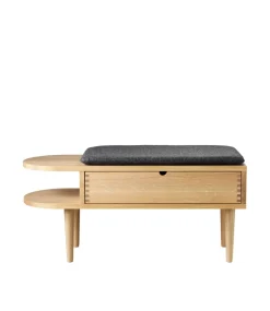Cojín para asiento R6 Radius 33x65 cm, Dark mottled grey*FDB Møbler Online