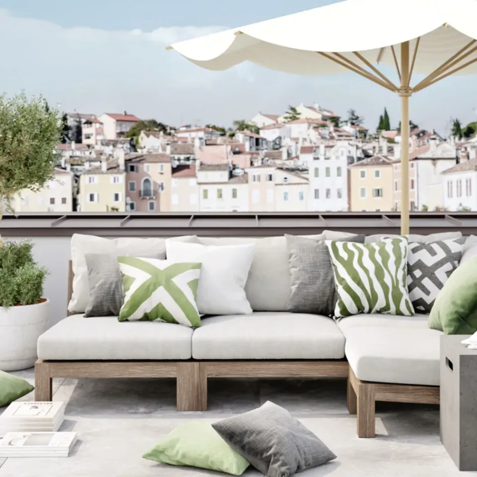 Cojín Zebra Outdoor 50x50 cm, Sage/off white, 50 cm*Chhatwal & Jonsson Clearance