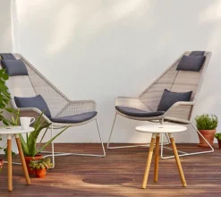 Conjunto de cojines para Butaca Lounge Breeze respaldo alto, Natté grey*Cane-line Best