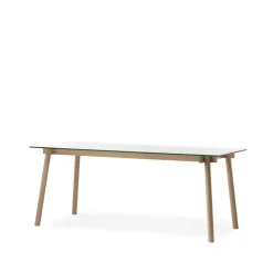 Corners Mesa, Roble aceitado blanco, vidrio*A2 New
