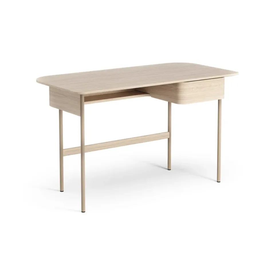 Escritorio Luna con cajón, Roble pigmentado blanco*Swedese Best