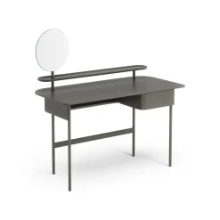 Escritorio Luna con cajón, estante y espejo, Roble tormenta*Swedese Discount