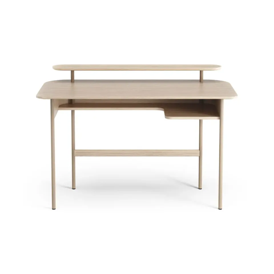 Escritorio Luna con estante, Roble pigmentado blanco*Swedese Discount